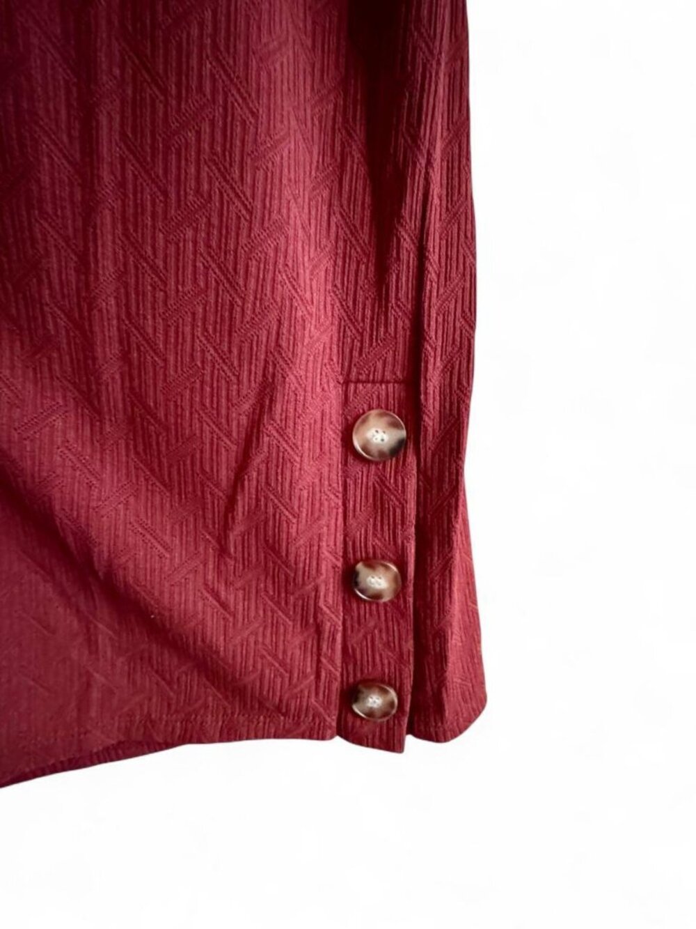 FORTUNE + IVY Eloise Textured Button Detail Knit Top, Medium - Picture 4 of 4